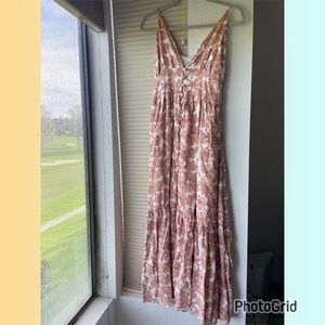 Abercrombie & Fitch buttondown linen floral maxi dress size S small